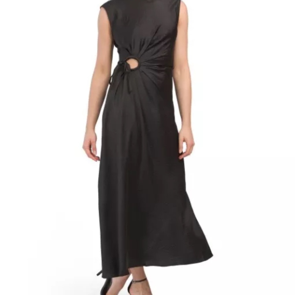 House of Harlow 1960 NWT Navy Blue Maxi Dress w/ Sleeveless Mock Neck Cutout L